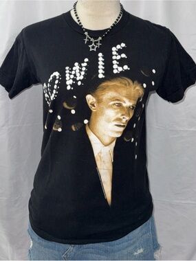 Black David Bowie Graphic Short Sleeve Tee